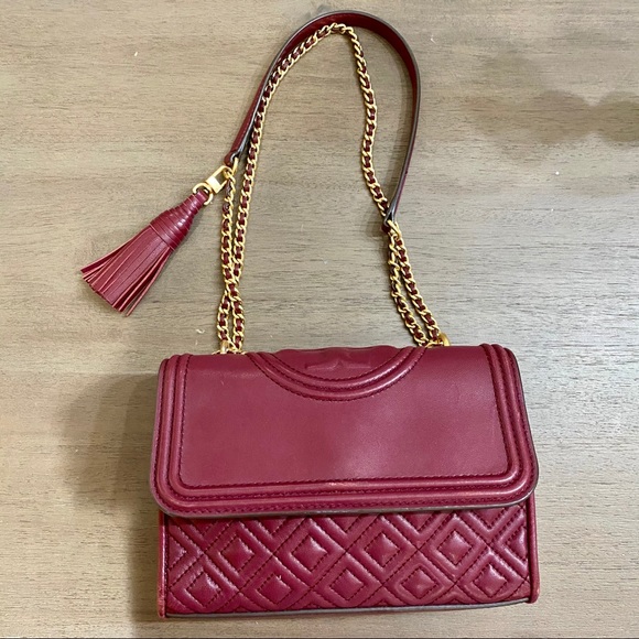 Tory Burch Fleming Garnet Convertible Shoulder Bag - Picture 10 of 16